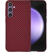 Custodia per Samsung Galaxy S23 FE S711, Techsuit, Carbonite FiberShell, Rossa — 3