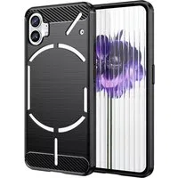 Custodia per Nothing Phone (1), Techsuit, Carbonio, Nera — 3