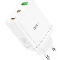 Caricabatterie di rete HOCO N33, 35W, 3A, 1 x USB-A - 2 x USB-C, bianco — 3