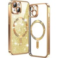 Custodia MagSafe per Apple iPhone 14 Plus, Techsuit, Luxury Glitter, Dorata — 3