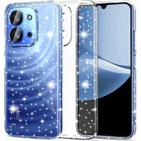 Custodia per Xiaomi Redmi 15C 5G / 15C 4G, Techsuit, SparkleSkin, Trasparente — 3