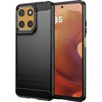 Custodia per Motorola Moto G15 / G15 Power, Techsuit, Carbonio, Nera — 3