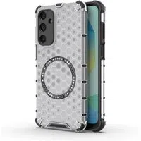 Custodia MagSafe per Samsung Galaxy A16 5G A166 / A16 4G A165, Techsuit, HoneyComb Shield, Bianca — 3