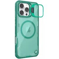 Custodia MagSafe per Apple iPhone 16 Pro, Nillkin, Iceblade Prop (con ritaglio per fotocamera), Verde — 3