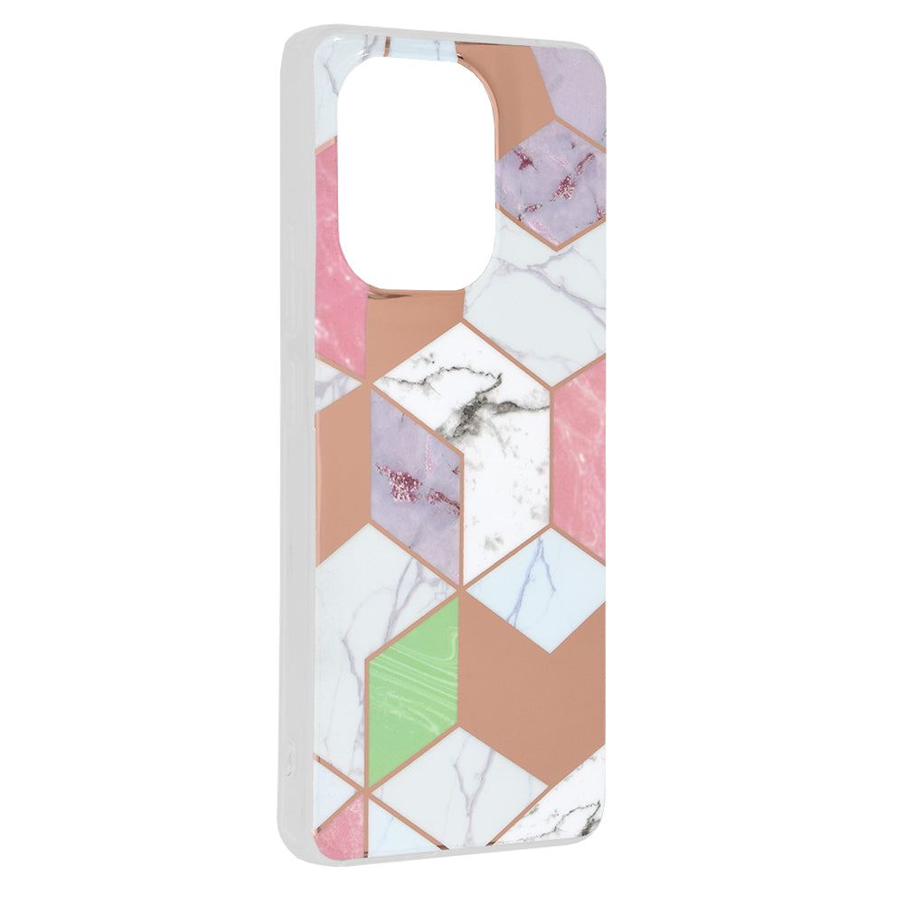 Custodia per Xiaomi Redmi Note 13 4G, Techsuit, Marble, Viola