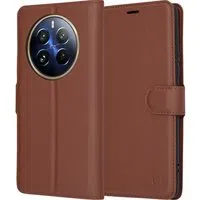 Custodia per Realme 12 Pro / 12 Pro+, Techsuit, Leather Folio, Marrone — 3