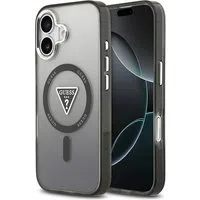 Custodia MagSafe per Apple iPhone 17, Guess, Logo Triangolo Gradiente IML, Nera — 3