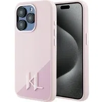 Custodia MagSafe per Apple iPhone 15 Pro Max, Karl Lagerfeld, Silicone Shadow Metal Initial, Rosa — 3