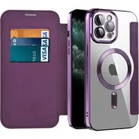 Custodia MagSafe per Apple iPhone 11 Pro Max, Techsuit, SmartMag Book, Viola — 3