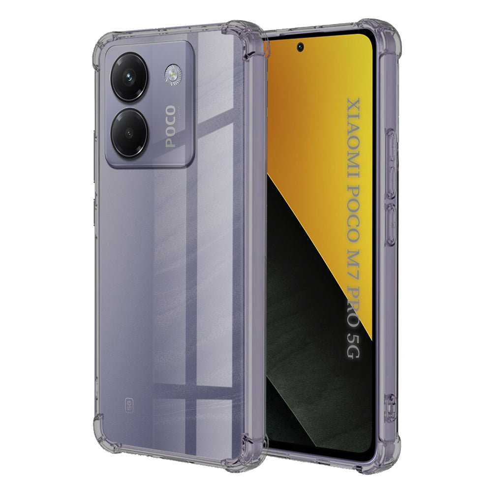 Custodia per Xiaomi Poco M7 Pro 5G, Techsuit, Shockproof Clear, Fumè