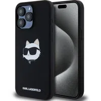 Custodia MagSafe per Apple iPhone 15 Pro Max, Karl Lagerfeld, Silicone Choupette's Head, Nera — 3