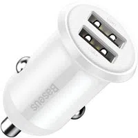 Caricabatterie Auto Baseus Grain Pro, 24W, 2.4A, 2 x USB-A, Bianco CCALLP-02 — 3
