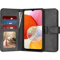 Custodia per Samsung Galaxy A14 A145 / A14 5G A146, Techsuit, Diary Book, Nera — 3