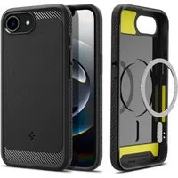 Custodia MagSafe per Apple iPhone 17e / 16e, Spigen, Rugged Armor, Nero Opaco ACS09152 — 3