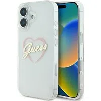 Custodia per Apple iPhone 16, Guess, IML Heart, Trasparente — 3