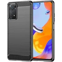 Custodia per Xiaomi Redmi Note 12 Pro 4G / Note 11 Pro 5G / Note 11 Pro, Techsuit, Carbonio, Nera — 3