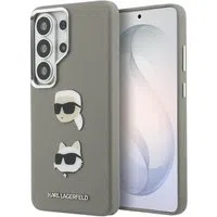 Custodia per Samsung Galaxy S26 Ultra S948, Karl Lagerfeld, Saffiano Karl & Choupette's Head Pin, Grigio — 3