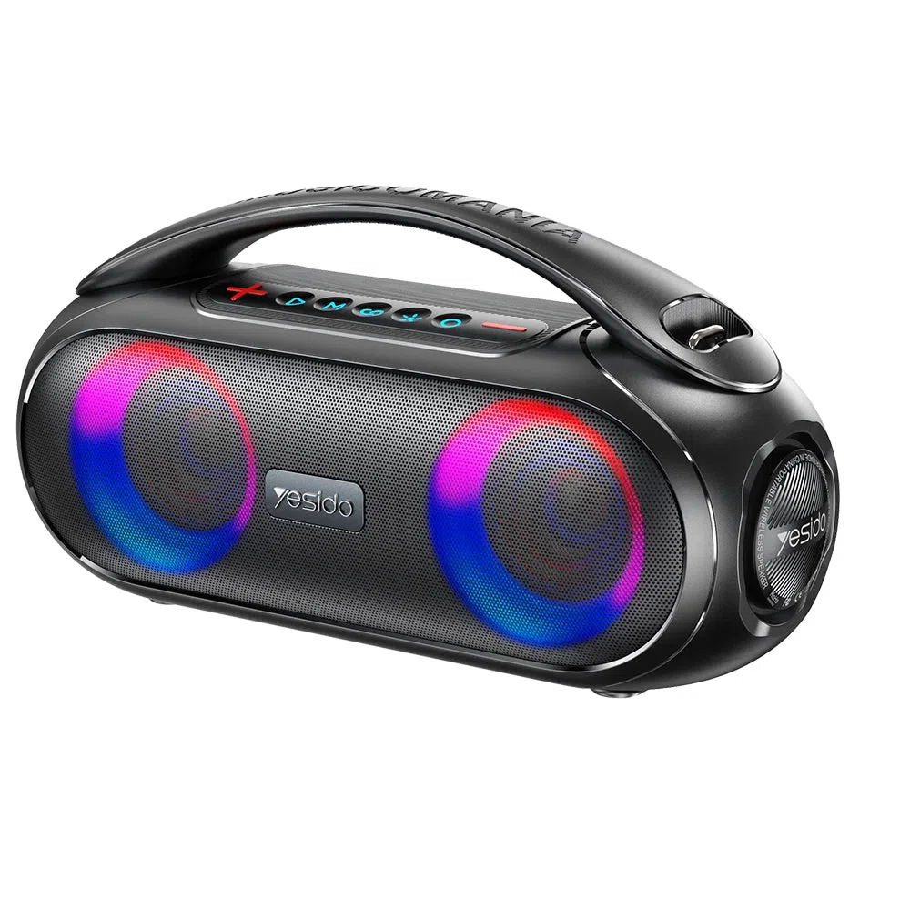 Cassa Portatile Bluetooth Yesido YSW19, 40W, RGB, Impermeabile, Nera — 2