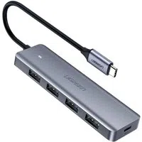 Hub USB-C UGREEN CM219, 4 x USB-A 3.0 - 1 x USB-C, Grigio — 3