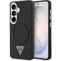 Custodia MagSafe per Samsung Galaxy S26 S942, Guess, Embossed Ring Triangle Logo, Nera — 3