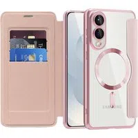 Custodia MagSafe per Samsung Galaxy S25 Edge S937, Techsuit, SmartMag Book, Rosa — 3