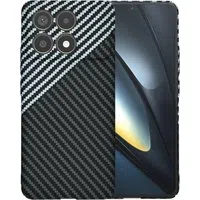 Custodia per Xiaomi Poco F6 Pro, Techsuit, Carbonite FiberShell, Nero Grigio — 3