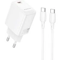 Caricabatterie da rete con cavo USB-C Borofone BN26 Fuente, 20W, 3A, 1 x USB-C, Bianco — 3
