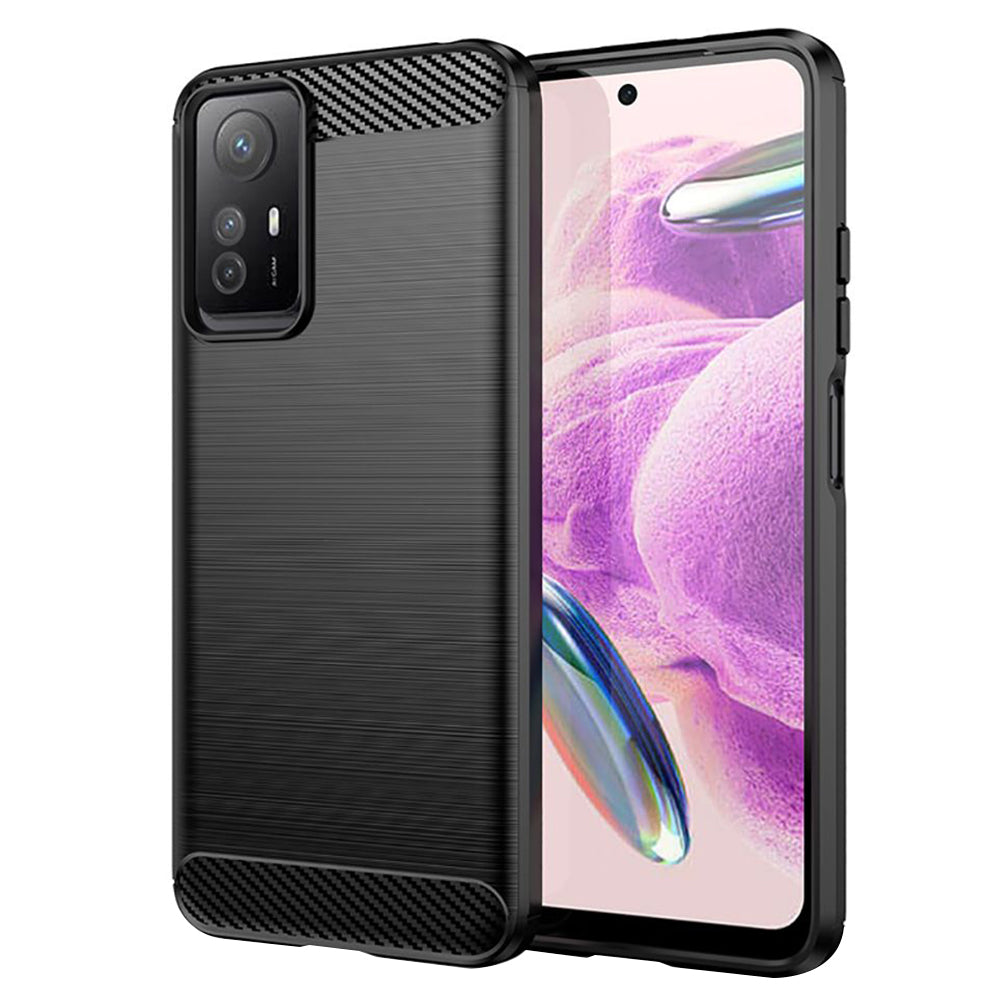 Custodia per Xiaomi Redmi Note 12S, Techsuit, Carbonio, Nera