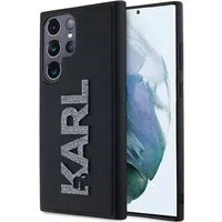 Custodia per Samsung Galaxy S24 Ultra S928, Karl Lagerfeld, Logo Glitter in Gomma 3D, Nera — 3