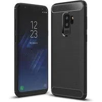 Custodia per Samsung Galaxy S9+ G965, OEM, Carbonio, Nera — 3
