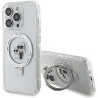 Custodia MagSafe per Apple iPhone 14 Pro, Karl Lagerfeld, Ring Stand Karl & Choupette, Bianca — 3