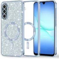 Custodia MagSafe per Samsung Galaxy A17 4G / A17 5G, Techsuit, Luxury Glitter, Blu — 3