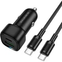 Caricabatterie Auto con Cavo USB-C Borofone BZ34B Cloud, 20W, 3A, 1 x USB-A - 1 x USB-C, Nero — 3