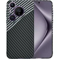 Custodia per Huawei Pura 70 Pro, Techsuit, Carbonite FiberShell, Nero Grigio — 3