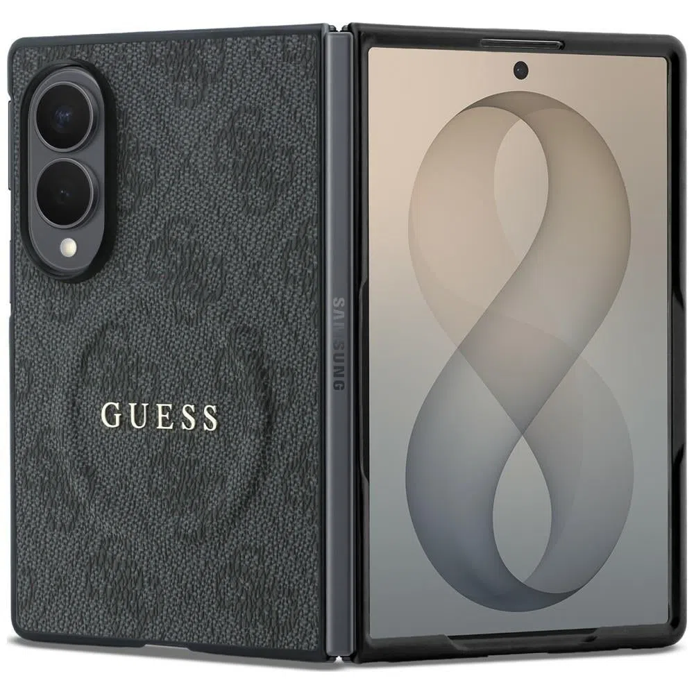 Custodia MagSafe per Samsung Galaxy Z Fold8 F971, Guess, 4G Leather Classic, Nera — 2