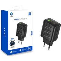 Caricabatterie Rete Lito LC25, 65W, 3.25A, 1 x USB-A - 2 x USB-C, Nero — 3