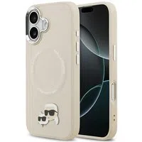 Custodia MagSafe per Apple iPhone 17, Karl Lagerfeld, Karl & Choupette Pins, Beige — 3