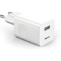 Caricabatterie Rete Baseus, 24W, 3A, 1 x USB-A, Bianco CCALL-BX02 — 3