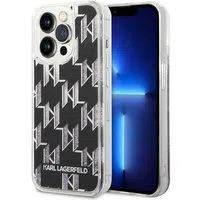 Custodia per Apple iPhone 14 Pro, Karl Lagerfeld, Liquid Glitter Monogram, Nera — 3
