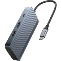 Hub USB-C Anker, 1 x USB-A 3.2 - 3 x USB-A - 1 x USB-C - 2 x HDMI, Grigio A83740A2 — 3