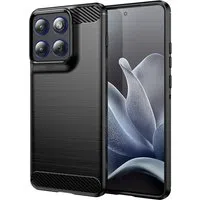 Custodia per Motorola Edge 70, Techsuit, Carbonio, Nera — 3