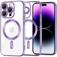 Custodia MagSafe per Apple iPhone 14 Pro Max, Techsuit, Luxury Crystal, Viola Chiaro