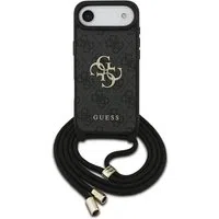 Custodia per Apple iPhone 17 Air, Guess, Crossbody Cord 4G Big Log, Nera — 3