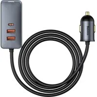 Caricatore Auto Baseus Share Together, 120W, 3A, 3 x USB-A - 1 x USB-C, Grigio CCBT-B0G — 3