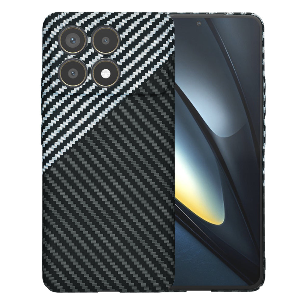 Techsuit Custodia per Xiaomi Poco F6 Pro, Techsuit, Carbonite FiberShell, Nero Grigio