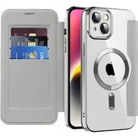 Custodia MagSafe per Apple iPhone 14 Plus, Techsuit, SmartMag Book, Grigio — 3