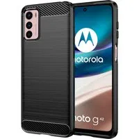 Custodia per Motorola Moto G42, Techsuit, Carbonio, Nera — 3