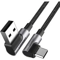 Cavo Dati e Ricarica USB-A - USB-C UGREEN US176 Angled, 18W, 0.5m, Nero — 3
