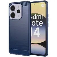 Custodia per Xiaomi Redmi Note 14 4G (Standard), Techsuit, Carbonio, Blu — 3