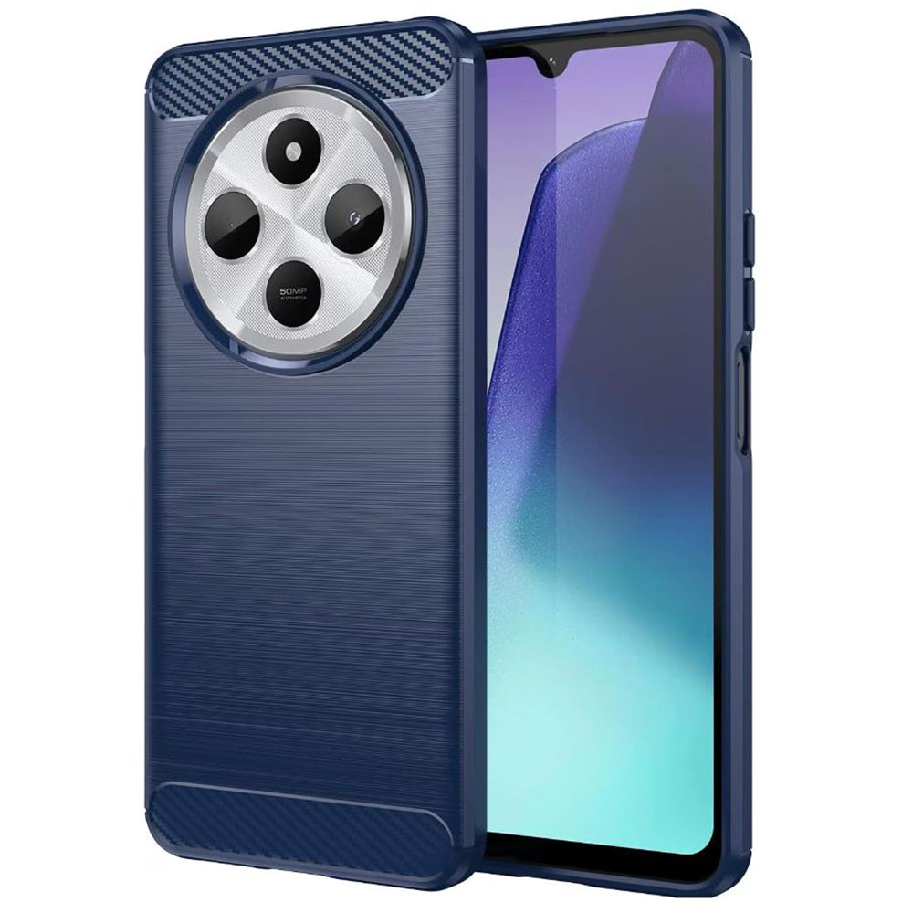 Techsuit Custodia per Xiaomi Poco C75 / Redmi 14C, Techsuit, Carbonio, Blu
